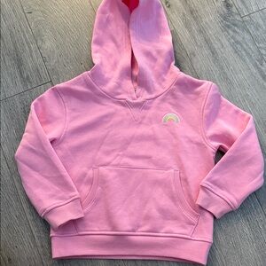 George Pink Kids Hoodie with Rainbow Detail
